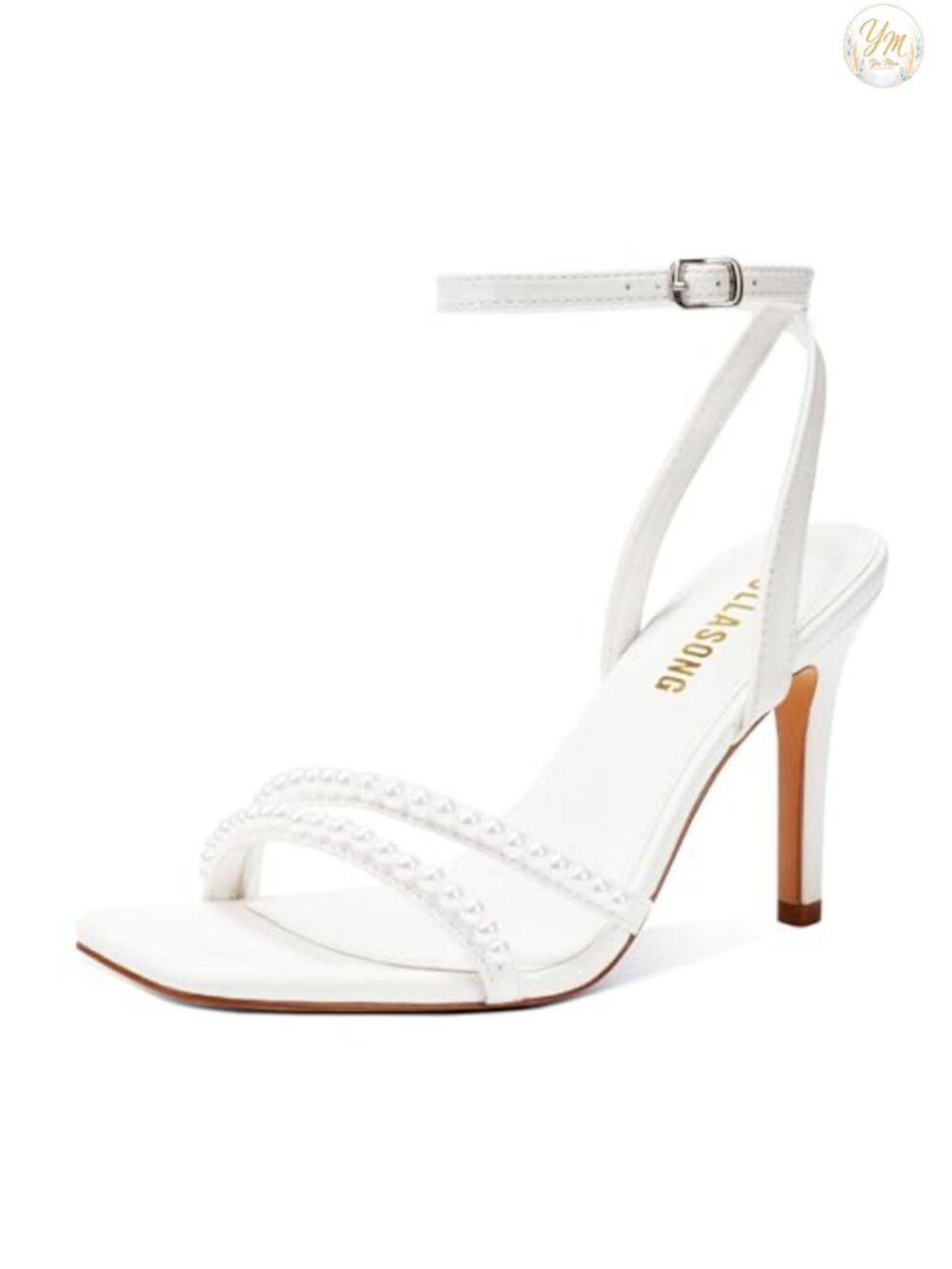 Women's Strappy Ankle Strap High Heels 3.5 Inch Square Open Toe Sandals
